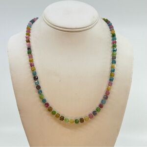 New Handmade Natural Multicolor Tourmaline Necklace